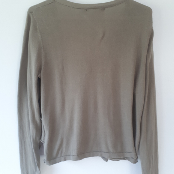 AE Sport Taupe Ruffled Cardigan 1X - Picture 5 of 6